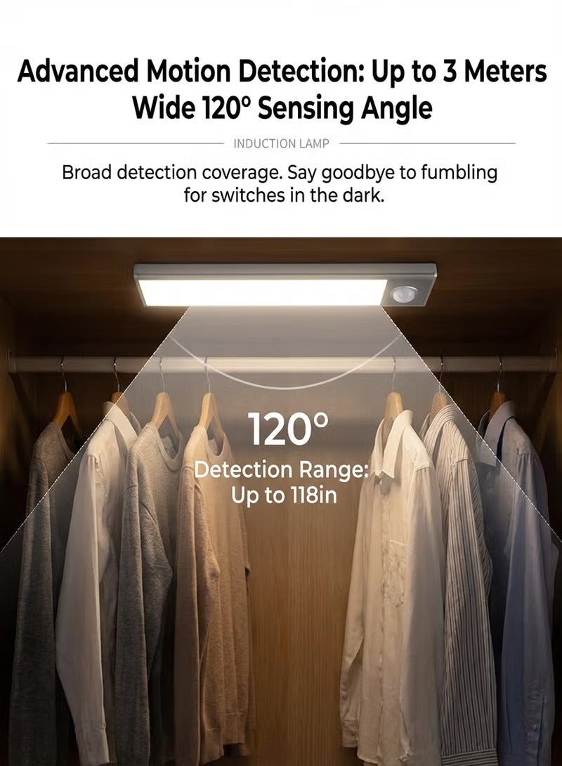 Fullight LED Motion Sensor Magnetic Cabinet Light with Remote Control, Rechargeable 3-Color Dimmable Stick-On Light for Closets, Cabinets, Bedside and Study Areas - Image 4